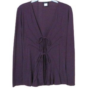 Venus Burgundy Tailored Tie Front Cardigan S